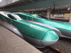 ”初音ミク”に”ずーしーほっきー”。新幹線はやぶさに乗って北海道へ。